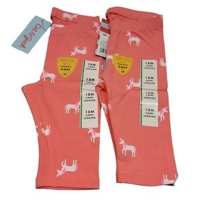 Cat & Jack 2 Peach Unicorn Capri Leggings 18 Months